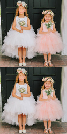 Round Neckline Hi-line Tulle Pixie Tutu Dresses, Cheap Flower Girl Dresses, FG015