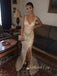 Long Gold Sequin Mermaid Shinning Cheap Prom Dresses, BG77001