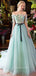 Off the Shoulder Charming Half Sleeves Long Evening Prom Dresses, BGP043