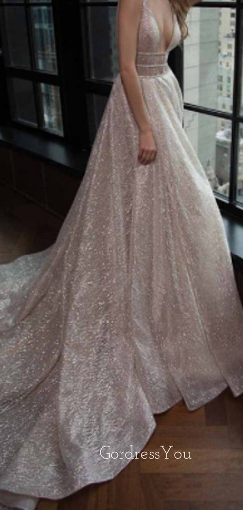 Elegant Dazzling Deep V-neck Long Prom Dress  FP1202