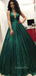 Sexy Dazzling Green V-neck Long Prom Dress  FP1201