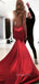 Spaghetti Strap Open Back Mermaid Long Prom Dresses FP1160