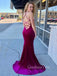 Elegant Spaghetti Straps Lace Up Back Long Prom Dress, PD010