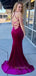 Elegant Spaghetti Straps Lace Up Back Long Prom Dress, PD010