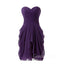 Purple Chiffon  Short Strapless Custom Bridesmaid Dresses , BN1154