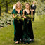 Mismatched Dark Green Velvet Deep V-neck Long Custom Bridesmaid Dresses , BN1191