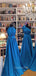 Mismatched Royal Blue A-line Long Custom Bridesmaid Dresses , BN1195