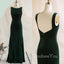 Dark Green Velvet Bateau Mermaid Long Custom Bridesmaid Dresses , BN1197