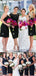 Mismatched Black Lace Short Custom Bridesmaid Dresses , BN1206