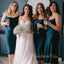 Simple Spaghetti Straps Navy Blue Short Custom Bridesmaid Dresses , BN1221