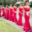 Simple Off Shoulder Long Mermaid Custom Bridesmaid Dresses , BN1226