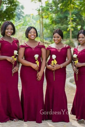 Maroon colour outlet bridesmaid dresses