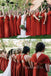 Simple Mismatched Burnt Orange Long A-line Custom Bridesmaid Dresses , BN1251