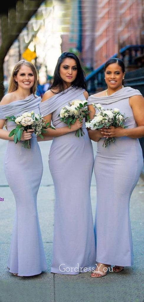 Off Shoulder Mermaid Long Custom Bridesmaid Dresses , BN1260