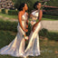 One Shoulder White Satin Mermaid Long Custom Bridesmaid Dresses , BN1265