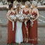 Simple Spaghetti Straps V-neck Long Custom Bridesmaid Dresses , BN1271