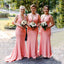 Simple Mermaid V-neck Long Custom Bridesmaid Dresses , BN1297