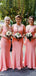 Simple Mermaid V-neck Long Custom Bridesmaid Dresses , BN1297