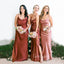 Spaghetti Straps Side Slit Long Custom Bridesmaid Dresses , BN1301