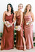 Spaghetti Straps Side Slit Long Custom Bridesmaid Dresses , BN1301