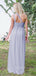 Simple One Shoulder Grey Chiffon A-line Long Custom Bridesmaid Dresses , BN1302