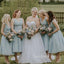 A-line Chiffon V-neck Long Custom Bridesmaid Dresses , BN1328