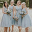 A-line Chiffon V-neck Long Custom Bridesmaid Dresses , BN1328