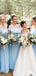 Off Shoulder Blue Long Mermaid Custom Bridesmaid Dresses , BN1329