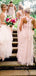 A-line Pink Tulle Long Custom Bridesmaid Dresses , BN1337