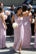 One Shoulder Chiffon Side Slit Long Custom Bridesmaid Dresses , BN1341