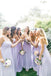 A-line Lilac Chiffon Strapless Long Custom Bridesmaid Dresses , BN1342