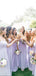 A-line Lilac Chiffon Strapless Long Custom Bridesmaid Dresses , BN1342