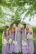 Simple A-line Purple Chiffon Strapless Long Custom Bridesmaid Dresses , BN1343