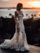 Unique Ivory Tulle Appliques Mermaid Long Wedding Dresses, Custom Wedding Dress, GR0012