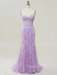 Sweet Heart Mermaid Lilac Tulle Appliques Long Evening Prom Dresses, Custom Strapless Prom Dress, GR0013