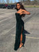 Simple Dark Green Sequins Spaghetti Straps Long Evening Prom Dresses, Custom Prom Dress, GR0001