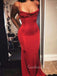 Morden Spaghetti Straps Red Mermaid Long Evening Prom Dresses, Custom Prom Dress, GR0041