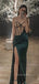 Dark Green Satin Mermaid Sweet Heart Long Evening Prom Dresses, Custom Prom Dress, GR0042