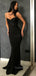 Elegant Black Sequins Mermaid Long Evening Prom Dresses, Custom Spaghetti Straps Prom Dress, GR0053