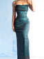 Mermaid Black/Blue Spaghetti Straps Long Evening Prom Dresses, Custom Prom Dress, GR0065