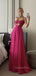 A-line Chiffon Sweet Heart Spaghetti Straps Long Evening Prom Dresses, Custom Prom Dress, GR0066