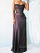 Black Chiffon Purple Spaghetti Straps Long Evening Prom Dresses, Custom Mermaid Prom Dress, GR0072