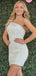 One Shoulder Sequins Short Backless Homecoming Dresses, HM1029