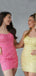 Spaghetti Straps Yellow Appliques Backless Short Homecoming Dresses, HM1052