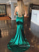 Cheap Simple Backless Dark Green Long Evening Party Prom Dresses, MR7014