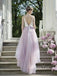 A-Line Floor-length Deep  Tulle Long Evening Prom Dresses, MR7024