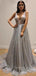 Sex V Neckline Sparkle A-Line Long Evening Prom Dresses, MR7064