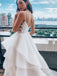 A-Line Long White Lace Evening Prom Dresses, Cheap Custom Wedding Dresses, MR7097