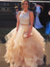 Two Pieces Champagne Long Evening Prom Dresses, Cheap Sweet Prom dresses, MR7143