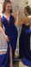 Deep V Neck Spaghetti Straps Mermaid Long Evening Prom Dresses, Cheap Custom Prom Dresses, MR7156